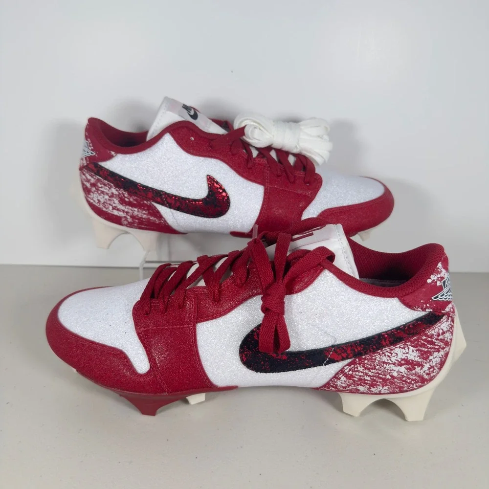 Jordan 1 Low Vapor Edge Oklahoma Sooners OU PE Football Cleats Mens Size 11
